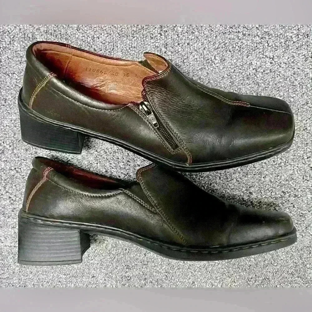 Josef Seibel Brown Leather Women’s Shoes Side Zip Size 40